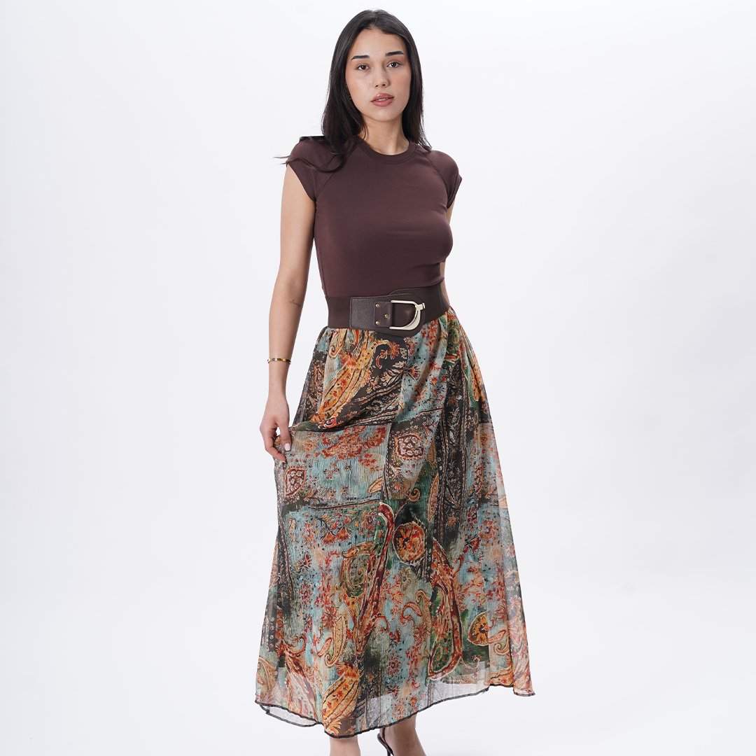 ETRO DESEN ŞİFON ETEK