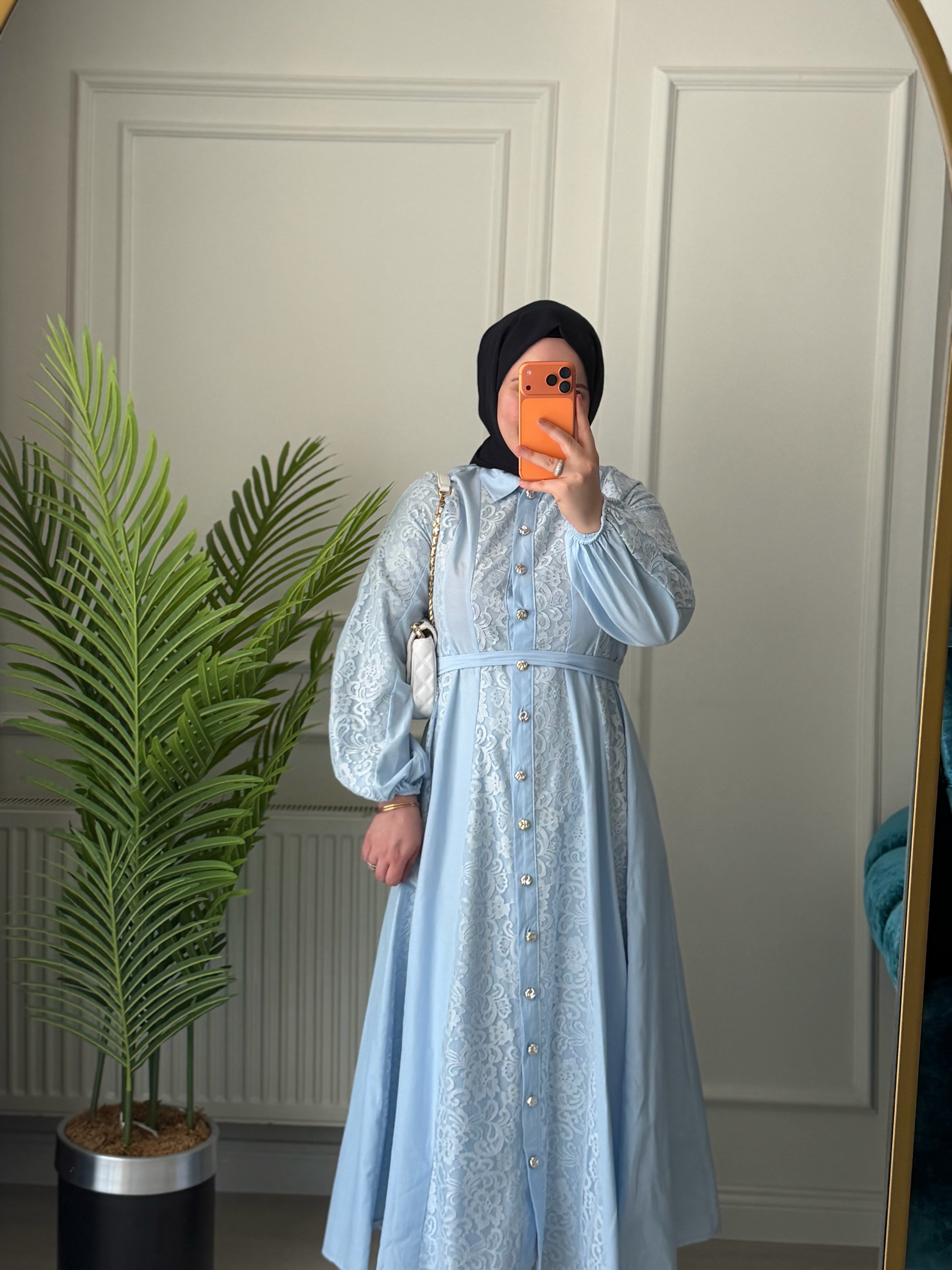 Monaşa Elbise - Bebe Mavisi