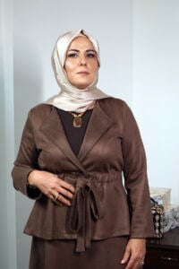 SHENAY Nubuk Etekli Takım - Kahverengi