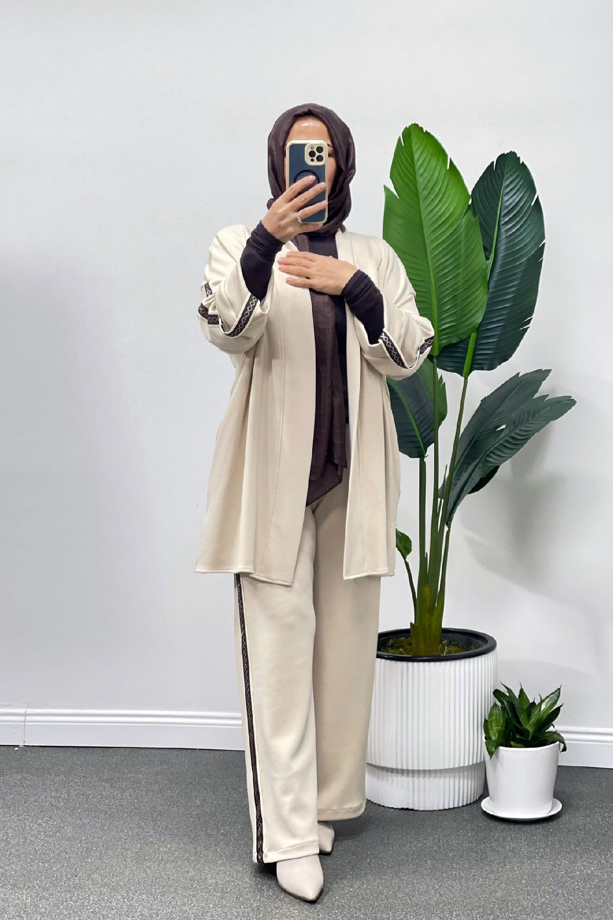 SHENAY Oysho Krem İkili Takım Tunik - Krem