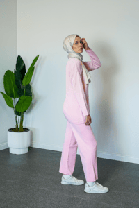SHENAY Pure Elegance Tesettür İkili Takım Şık ve Rahat Günlük Kombin - Pembe