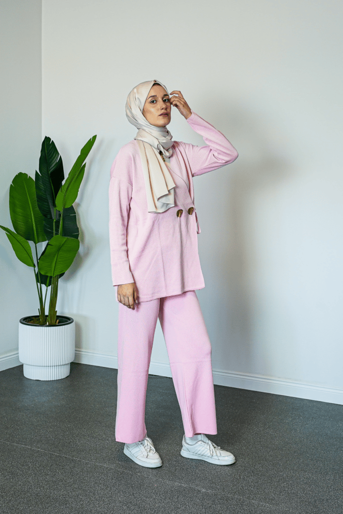 SHENAY Pure Elegance Tesettür İkili Takım Şık ve Rahat Günlük Kombin - Pembe