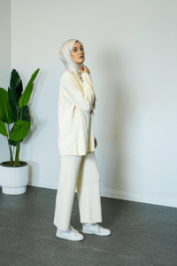 SHENAY Pure Elegance Tesettür İkili Takım Şık ve Rahat Günlük Kombin - Krem