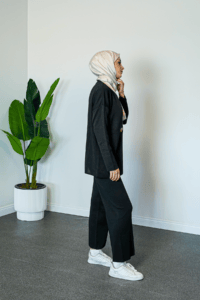 SHENAY Pure Elegance Tesettür İkili Takım Şık ve Rahat Günlük Kombin - Siyah
