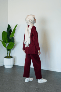 SHENAY Pure Elegance Tesettür İkili Takım Şık ve Rahat Günlük Kombin - Bordo