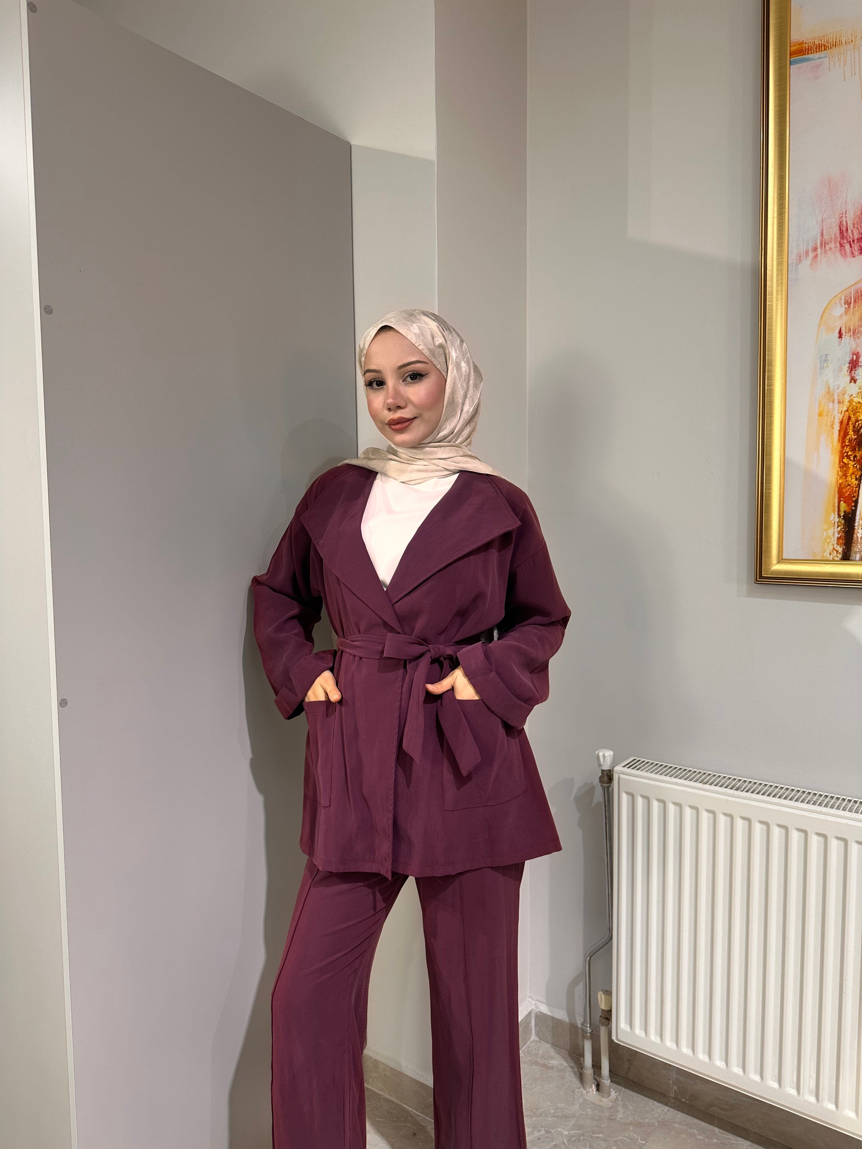 SHENAY Üçlü Takım - Mürdüm