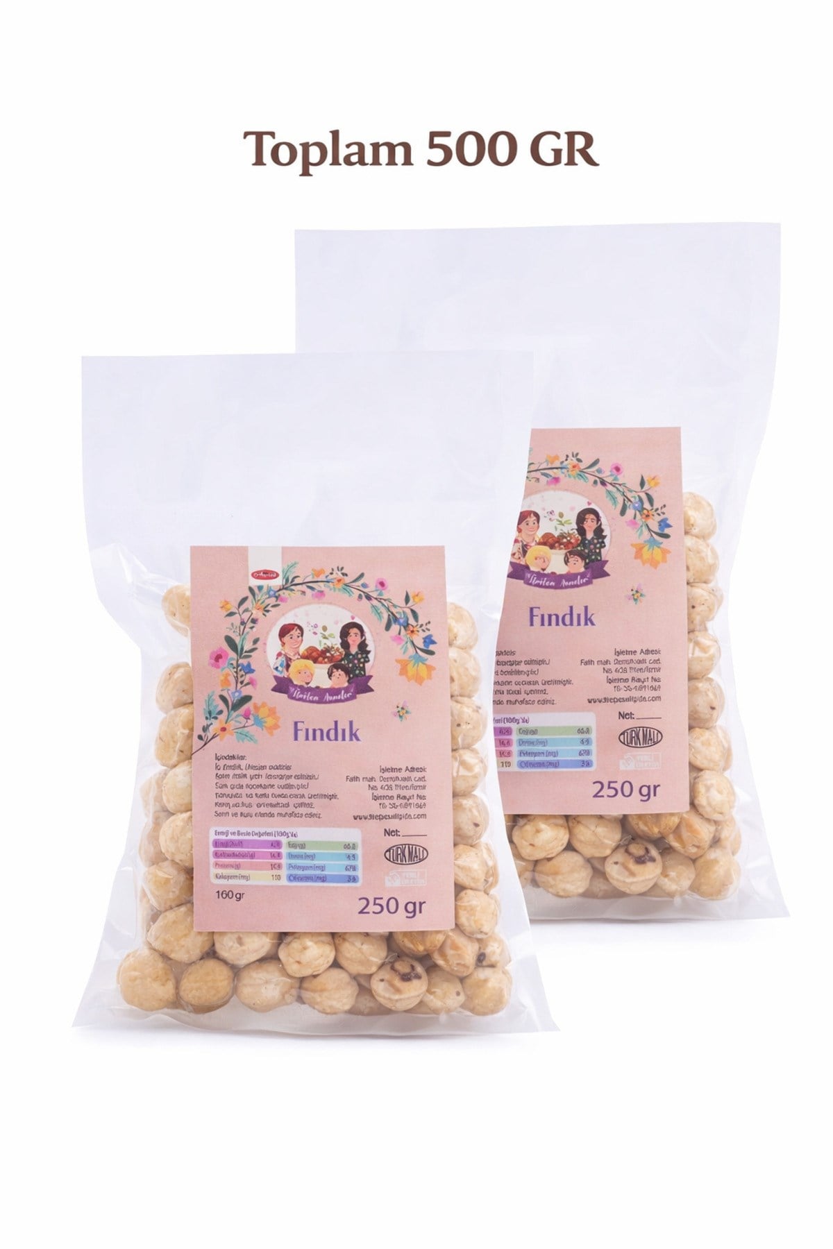 KAVRULMUŞ FINDIK İÇİ 500 GR (AFLATOKSİN-AĞIR METAL ANALİZLİ)