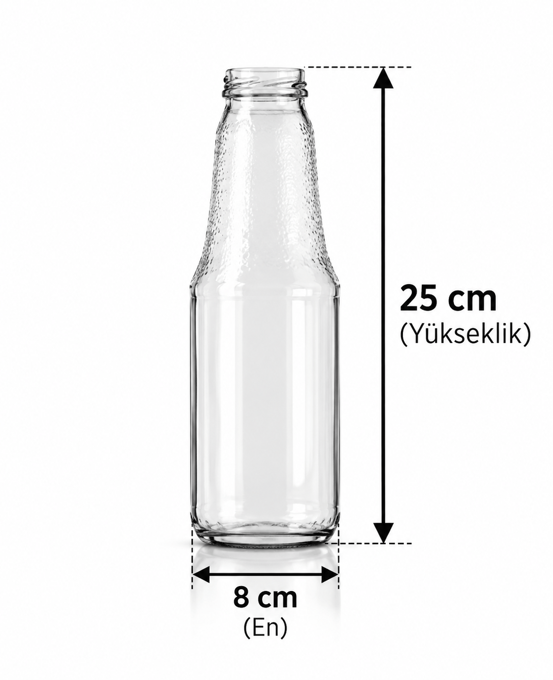 1000 ML Renksiz Cam Şişe 53 MM  Ağız (ŞŞC 486199) 20'li Koli