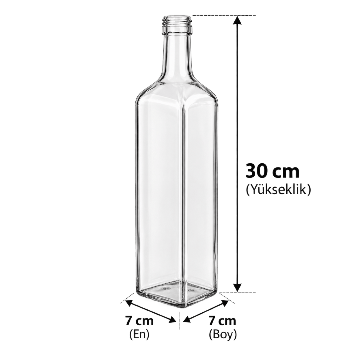 1000 ML Renksiz Marasca Cam Şişe (ŞŞC 123399) 30'lu Koli