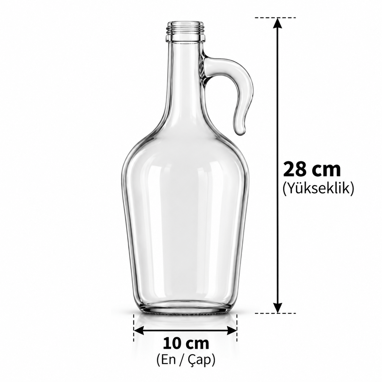 1500 ML Renksiz Kulplu Cam Şişe (ŞŞC 832699) (11'li Koli