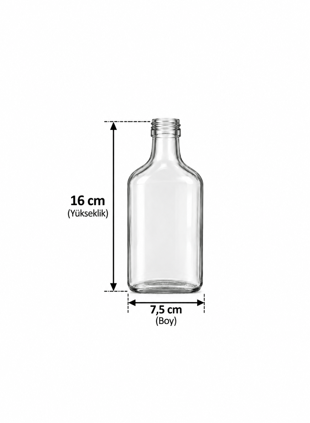 200 ML Cam Şişe PP28 Renksiz Flega (KL 55 Adet)
