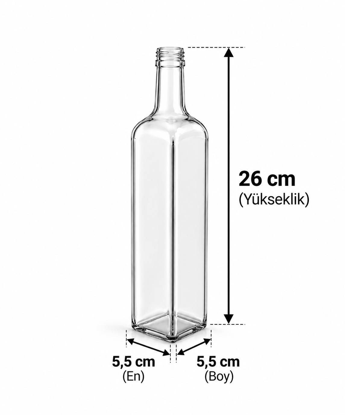500 ML Renksiz Marasca Cam Şişe (ŞŞC 121250) 42'li Koli