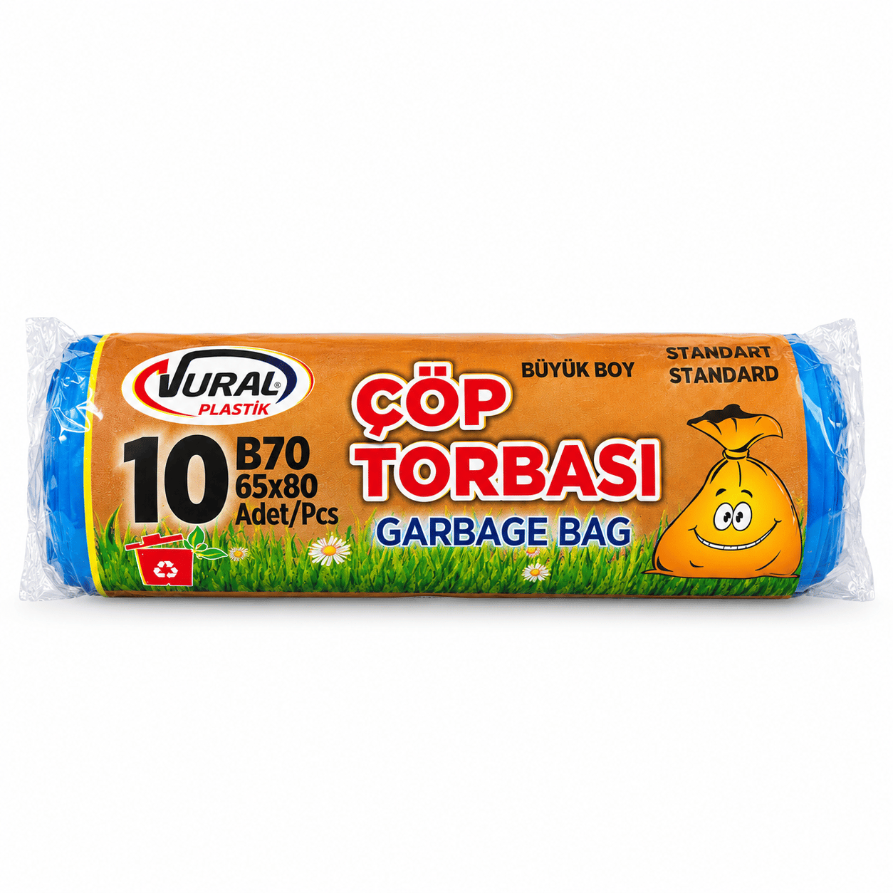 Vural Büyük Boy Çöp Torbası Mavi 70 gr 10'lu Rulo