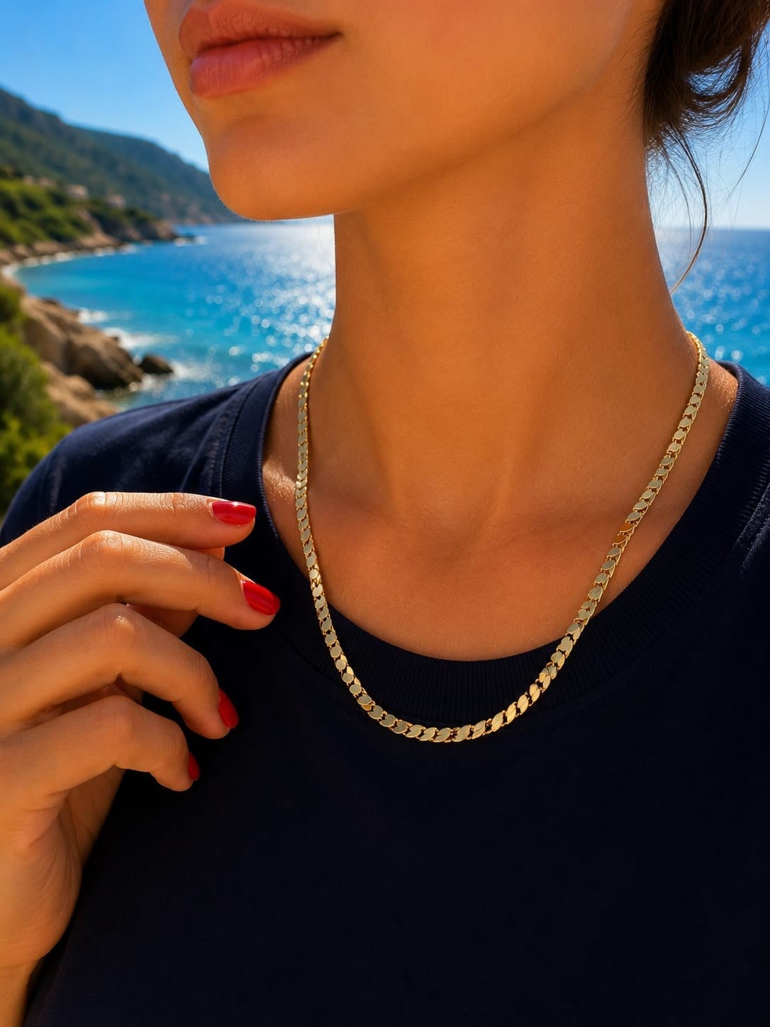 Melis Arpa Model Gold Kolye