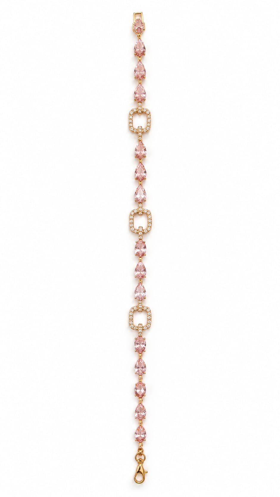 Xuping Gold Pembe Taşlı Kalp Model Bileklik