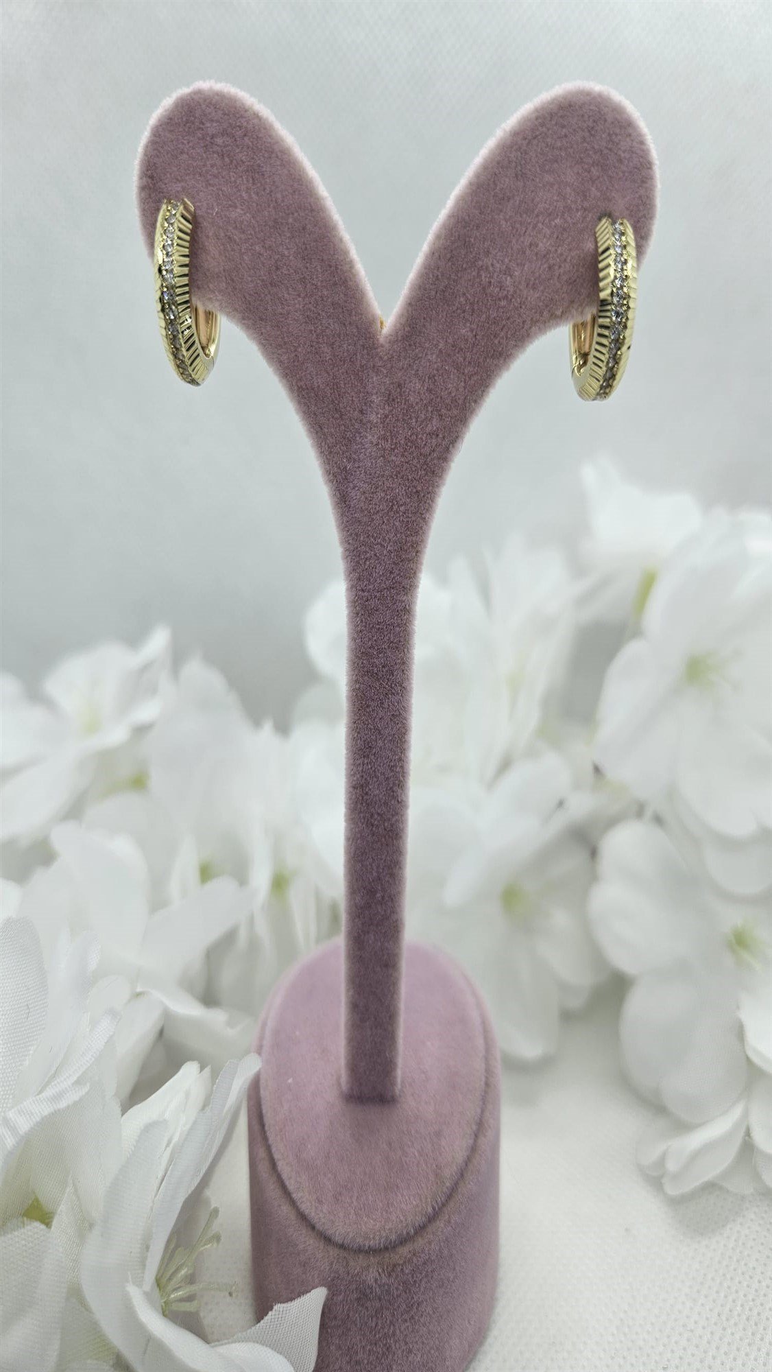 Xuping Gold Zirkon Taşlı Halka Küpe
