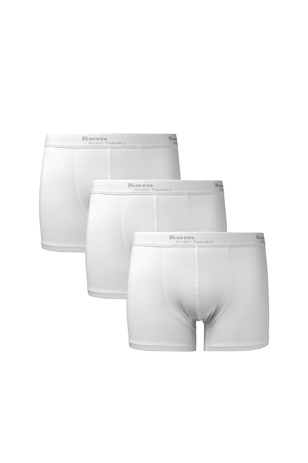 Kom Modal-Pamuk 3 lü Erkek nTtight Boxer Beyaz