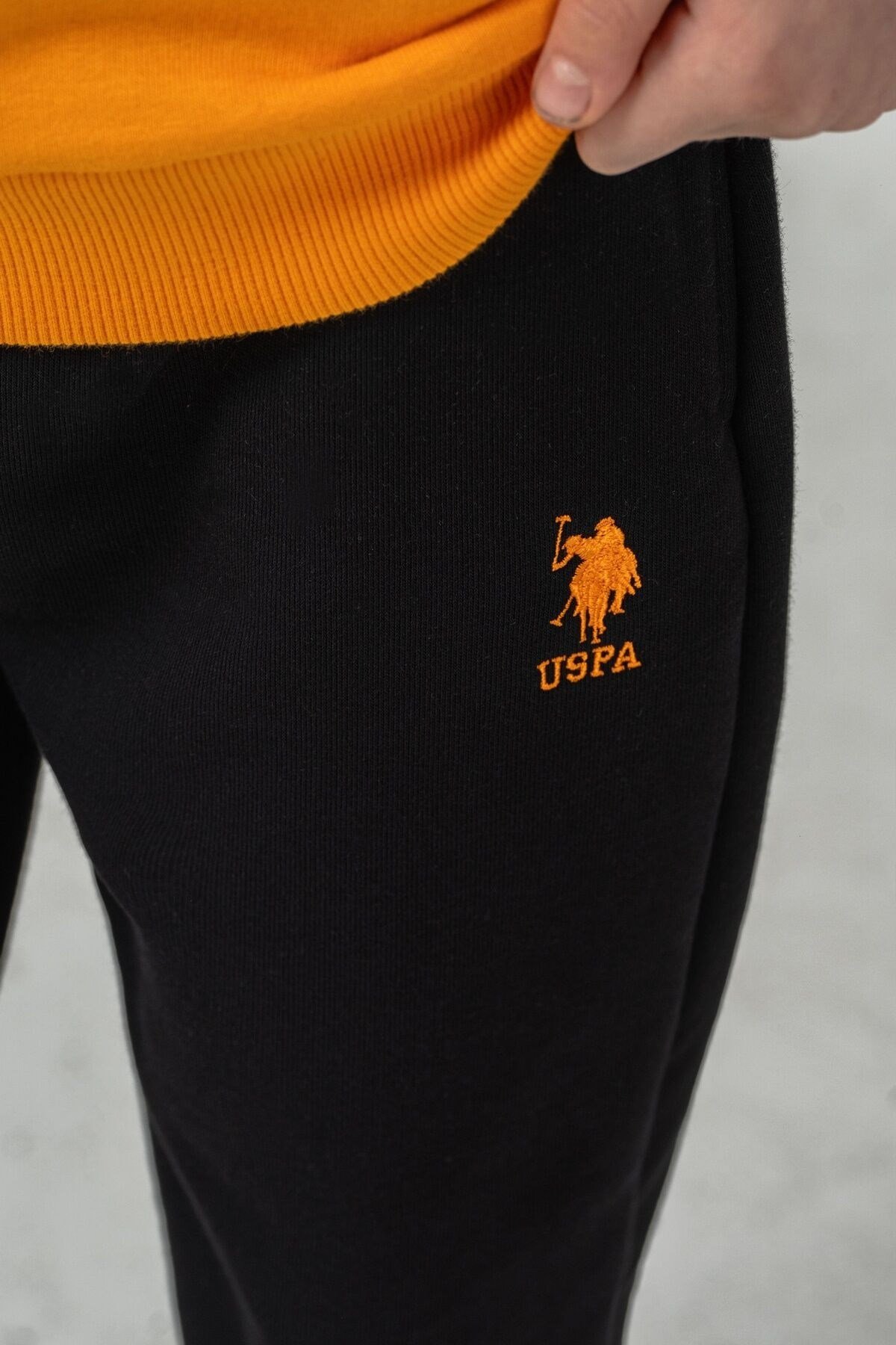 U.S. Polo Assn Erkek Çocuk Baskılı Uzun Kol Eşofman Takımı Turuncu