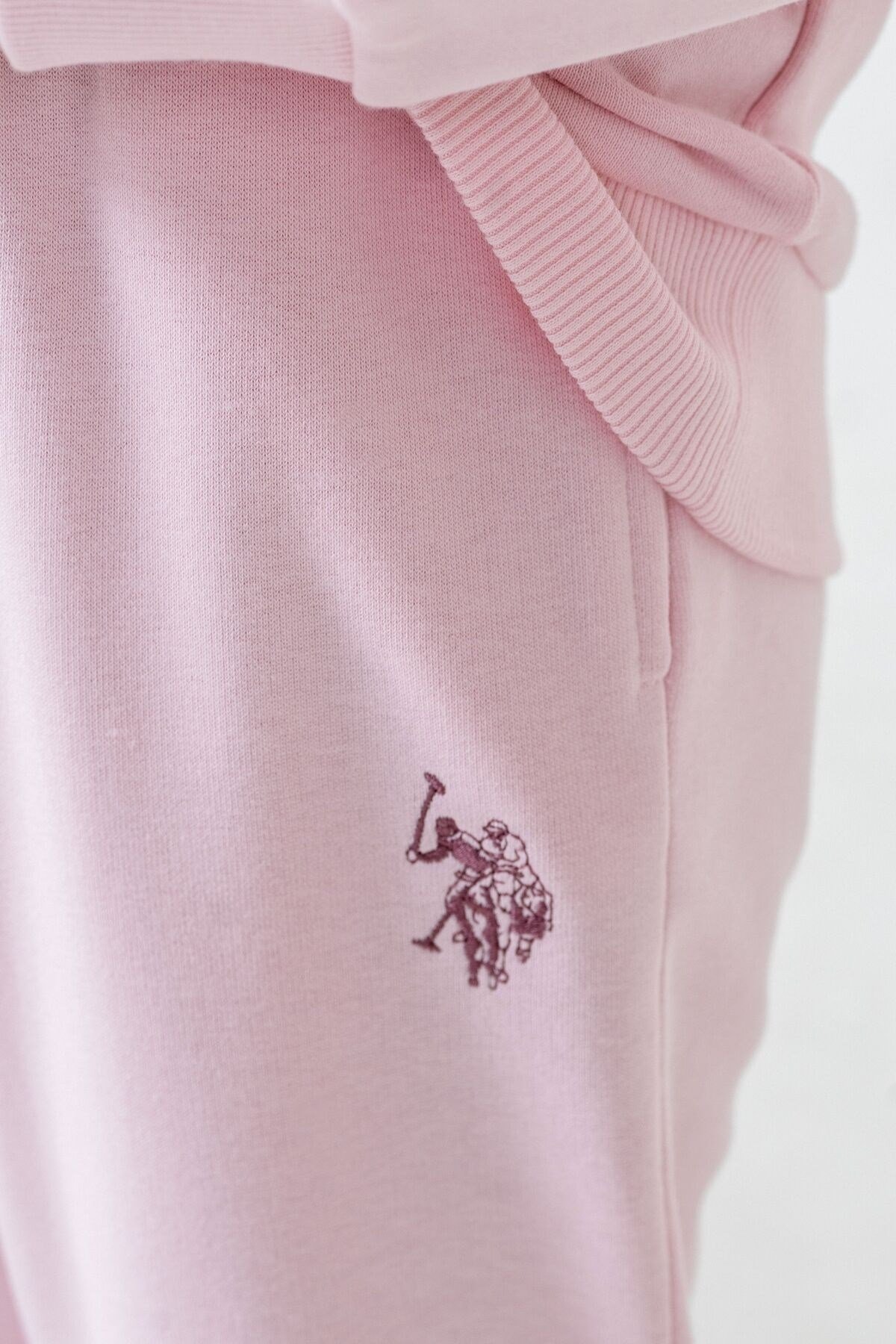 U.S. Polo Assn Kız Çocuk Baskılı Uzun Kol Eşofman Takımı Pembe