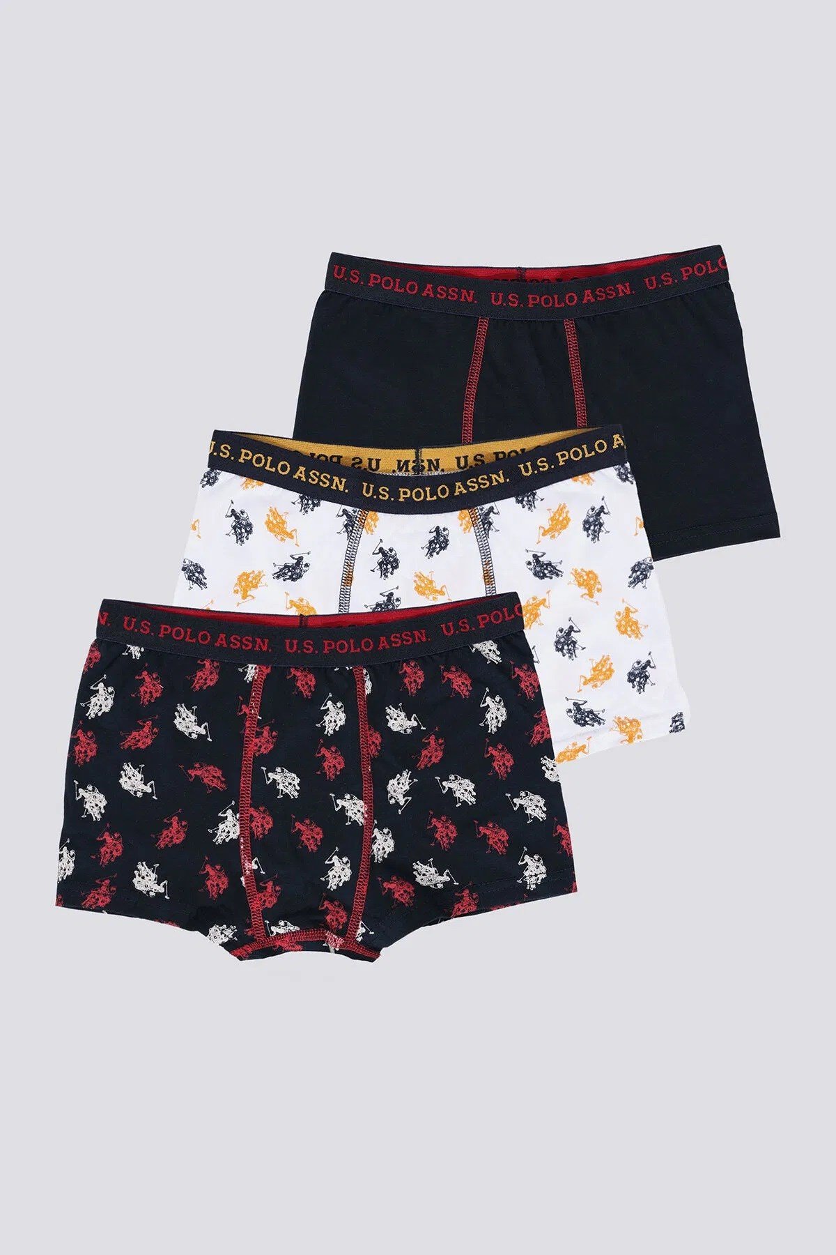 U.S. Polo Assn Erkek Çocuk Süprem 3 lü Boxer Siyah