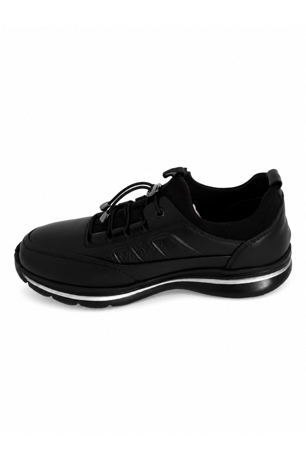 9733 Hakiki Deri Siyah Kadın Sneaker