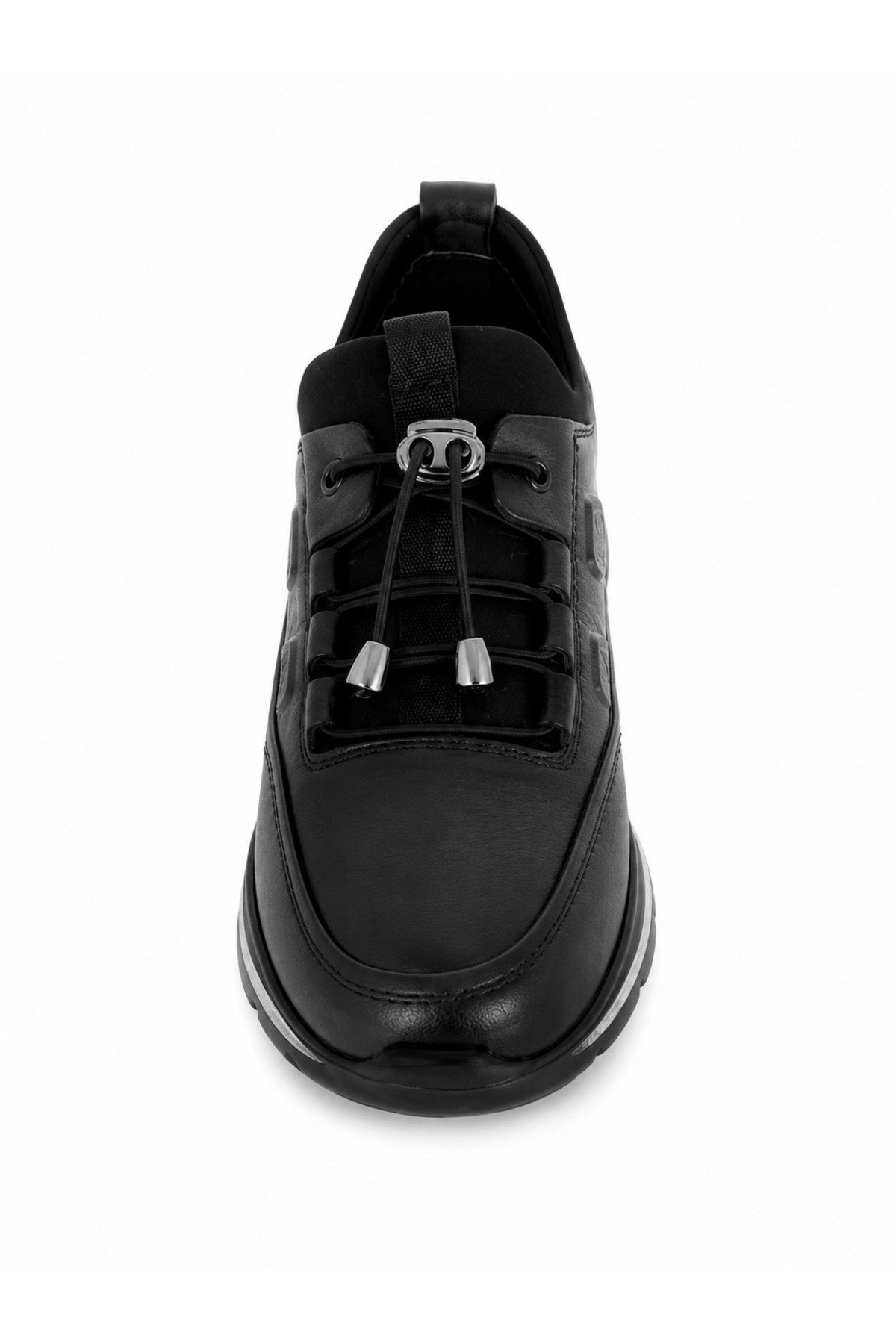 9733 Hakiki Deri Siyah Kadın Sneaker