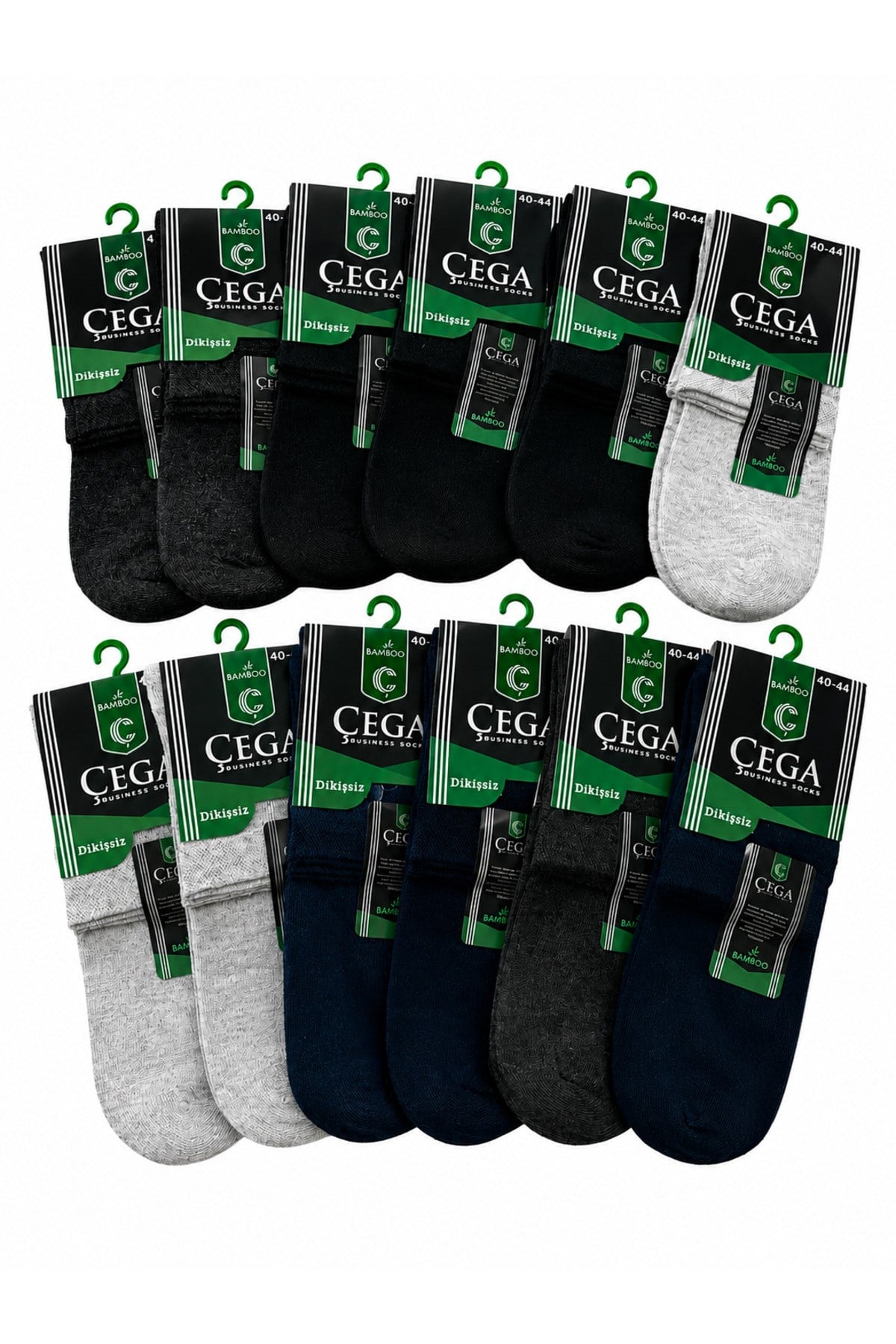 CEGA Erkek Bambu Soket Çorap 12'li Karışık Renk 40-44