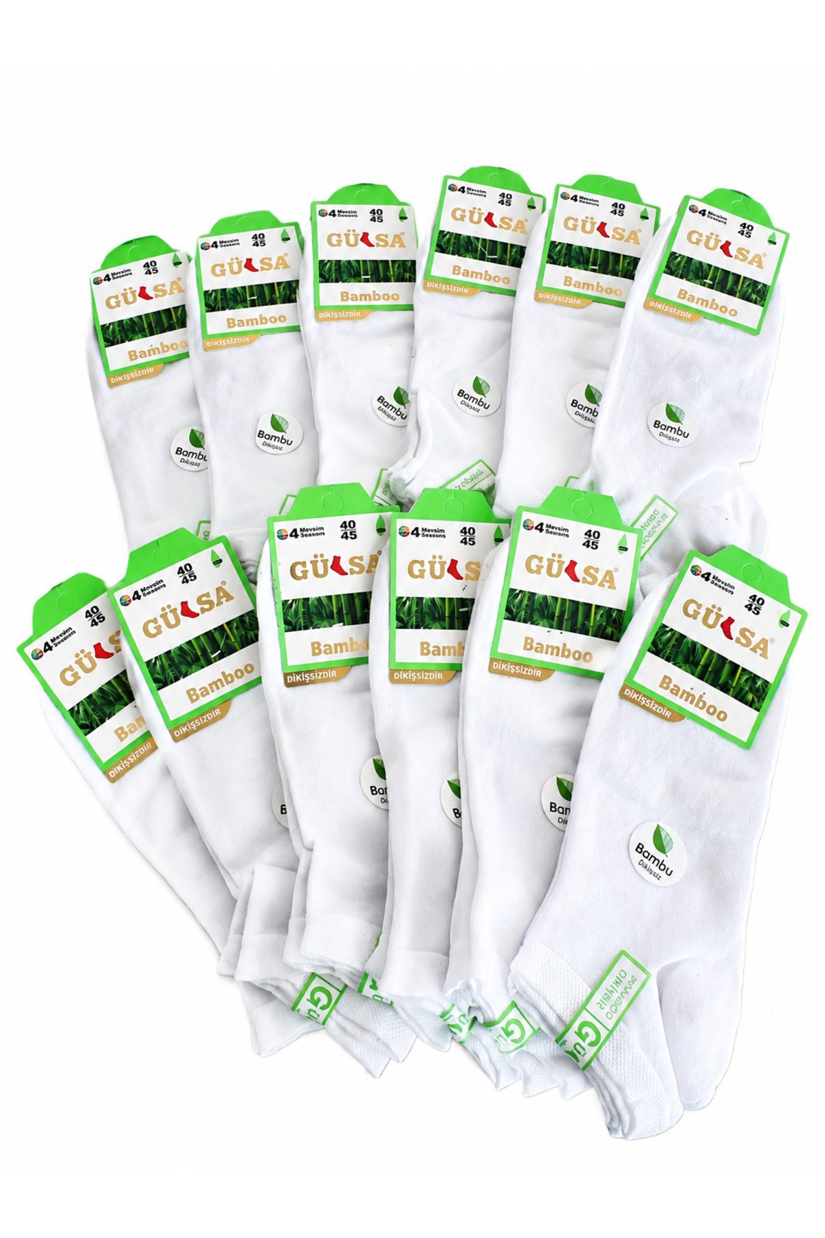 GÜLSA 12'li Erkek Bambu Dikişsiz Çorap Bej 40-44 Günlük Konfor