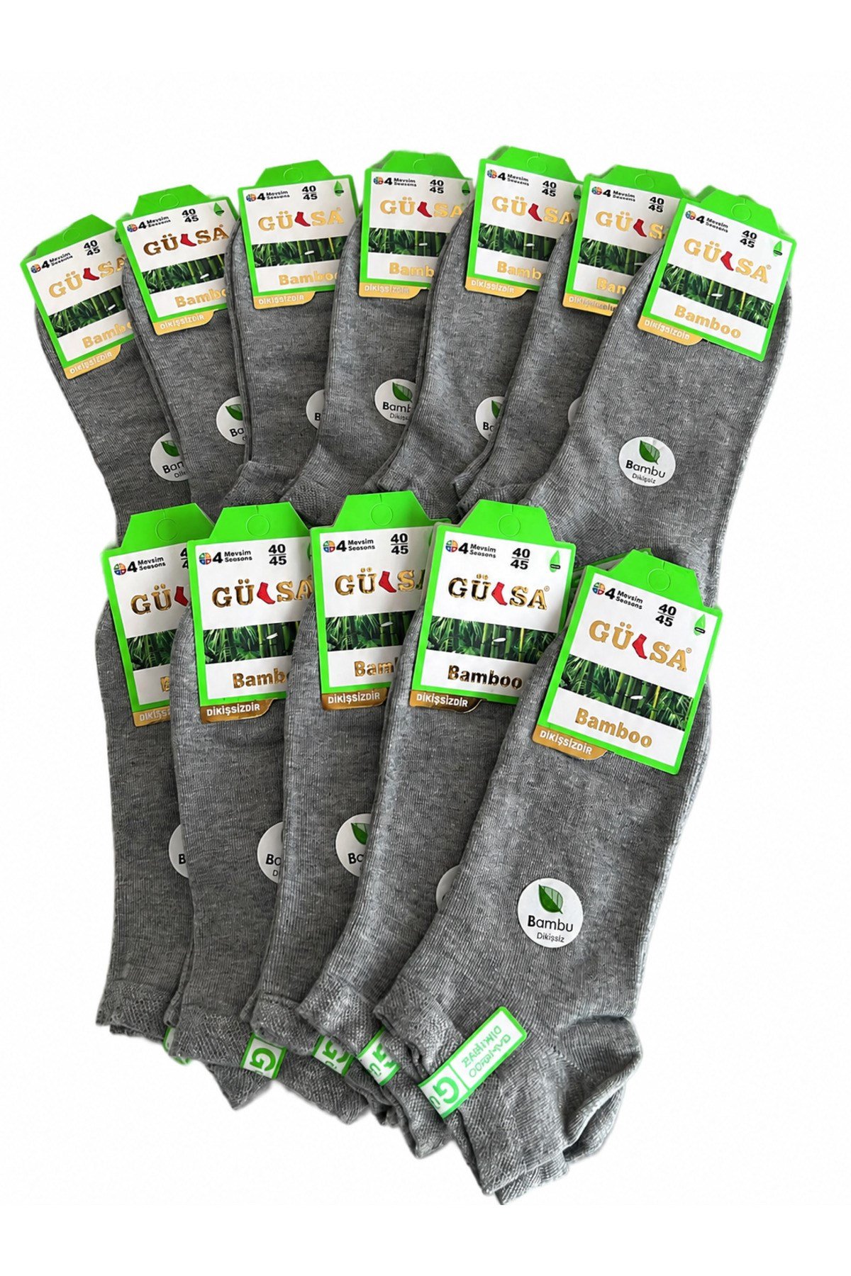GÜLSA 12'li Erkek Bambu Dikişsiz Çorap Bej 40-44 Günlük Konfor
