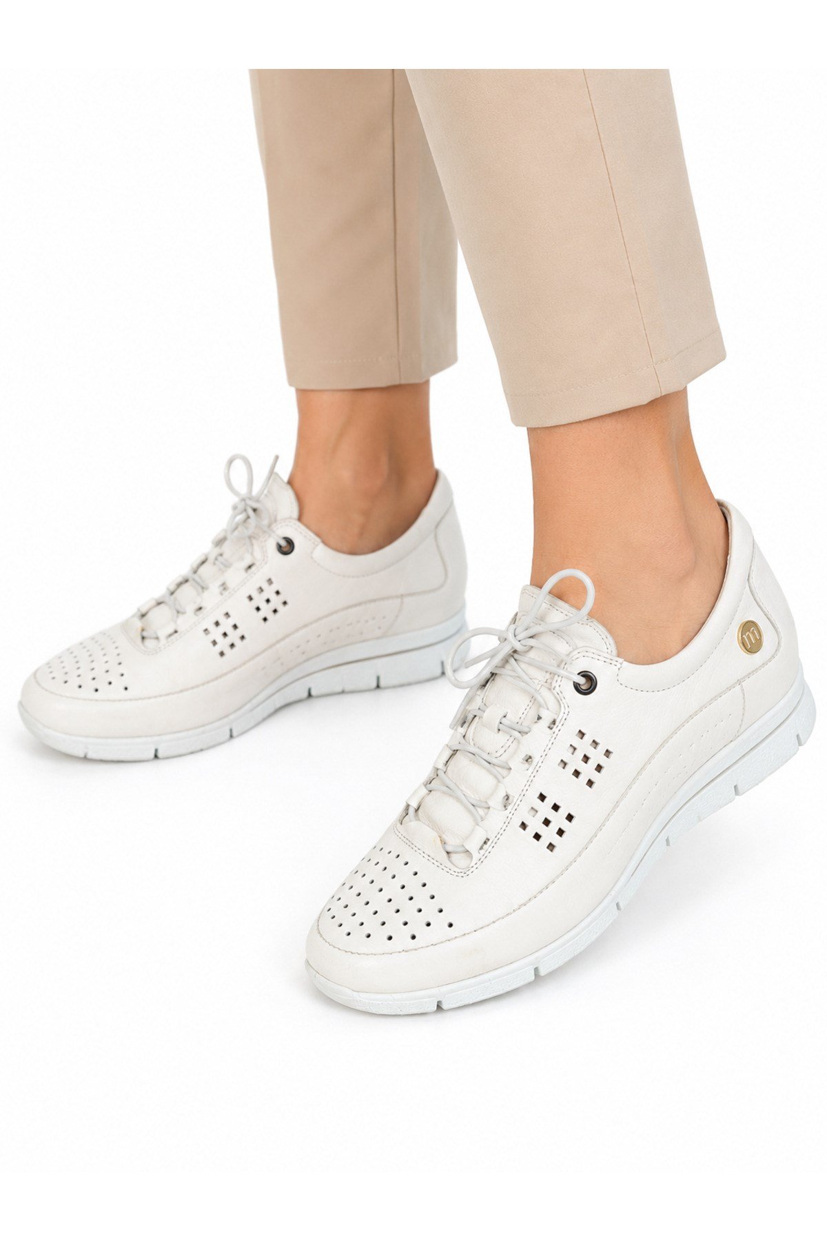 mammamia Hakiki Deri Kadın Ortopedik Sneaker