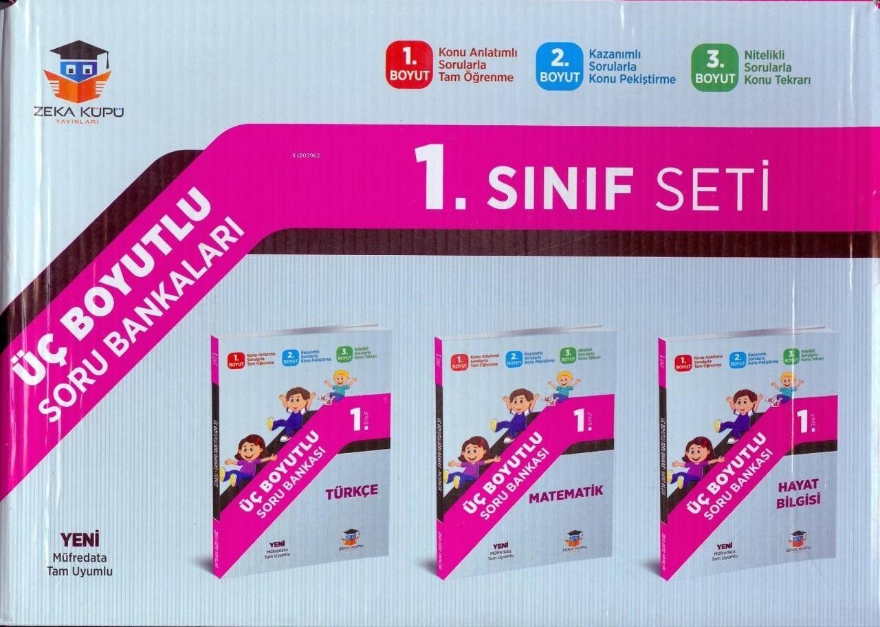 1. Sınıf Tüm Dersler Üç Boyutlu Soru Bankası Seti 3 Kitap