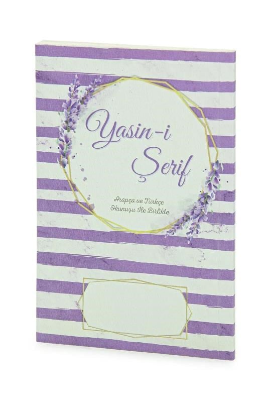10 Adet Hediyelik 5'li Mevlüt Seti İsme Özel Çantalı Tesbihli Yasin Kitabı - Mor