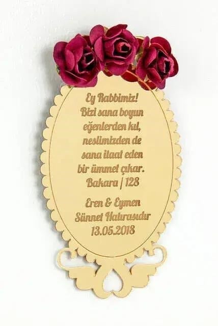 10 Adet Hediyelik Aynalı Pleksi Mıknatıslı Dolap Süsü Özel Notlu
