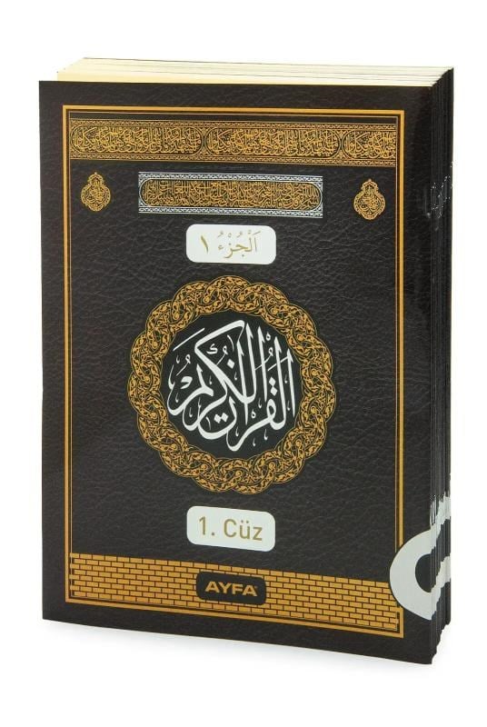 30 Cüz Özel Taşıma Çantalı Hatmi Şerif Cami Boy Kuranı Kerim Siyah