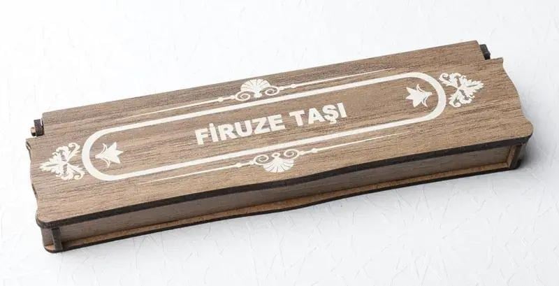 Ahşap Kutulu Firuze Taşı Mavi Tesbih