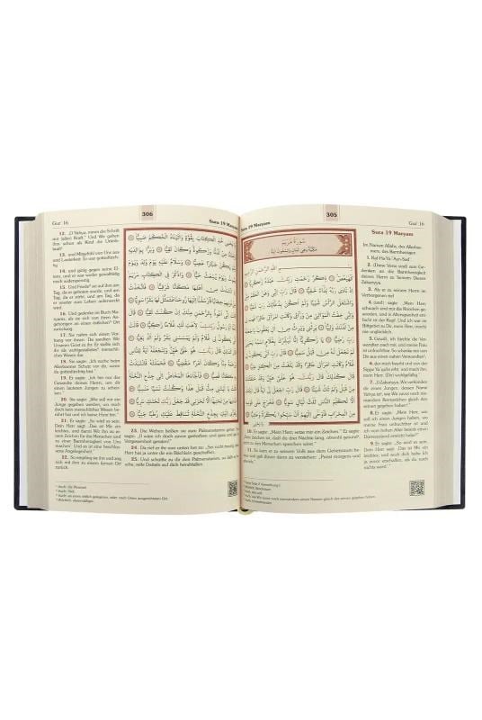 Almanca Mealli Kuran Seti - Siyah