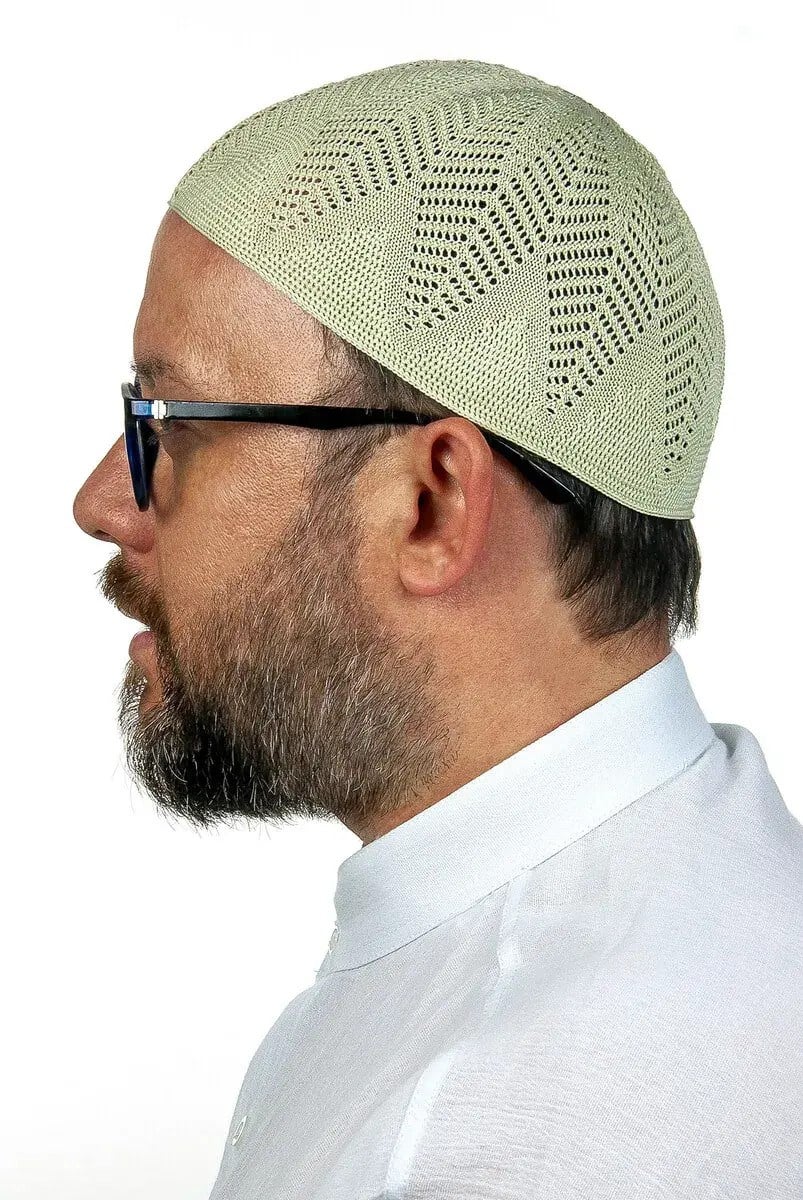 Berra Çelik Örme Dantel Namaz Takkesi F.Yeşili 1 Adet