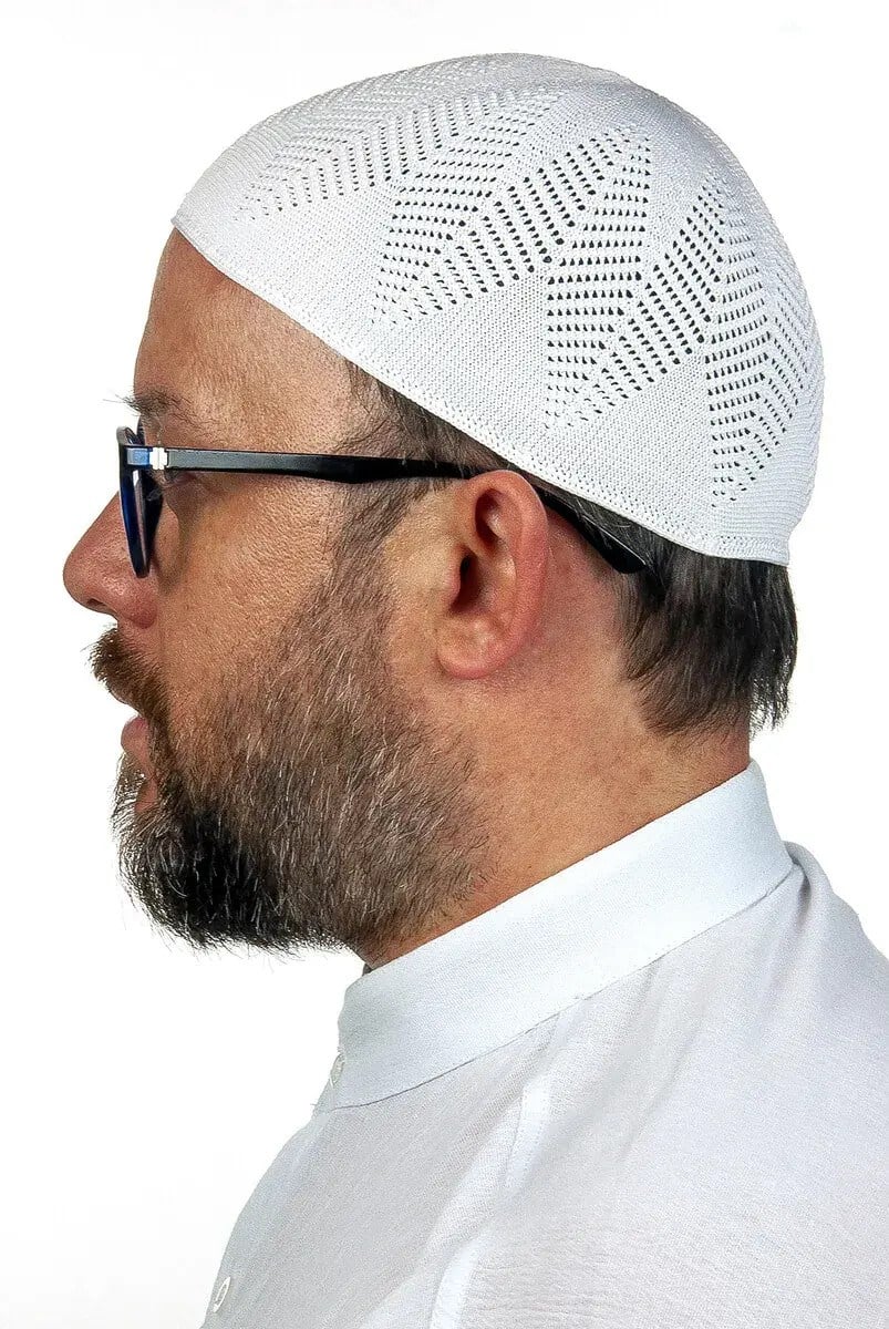 Berra Çelik Örme Dantel Namaz Takkesi Beyaz 1 Adet
