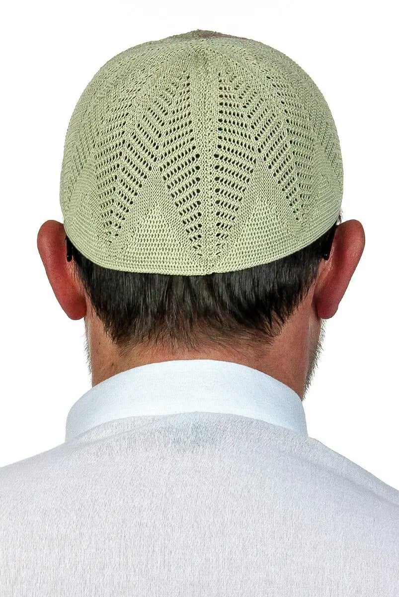 Berra Çelik Örme Dantel Namaz Takkesi F.Yeşili 1 Adet