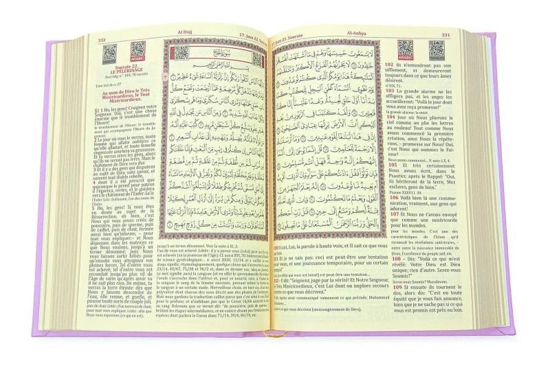 Fransızca Mealli Hafız Boy Termo Deri Kuranı Kerim - Pembe