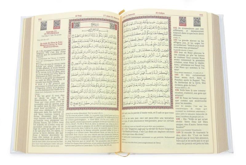 Fransızca Mealli Hafız Boy Termo Deri Kuranı Kerim - Beyaz