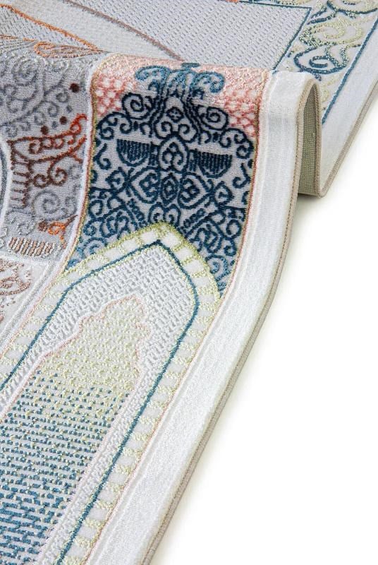 Geleneksel Desenli Hediyelik Halı Tipi Dokuma Seccade Krem