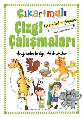 Hayvanlarla İlgili Aktiviteler - Çıkartmalı Çizgi Çalışmaları