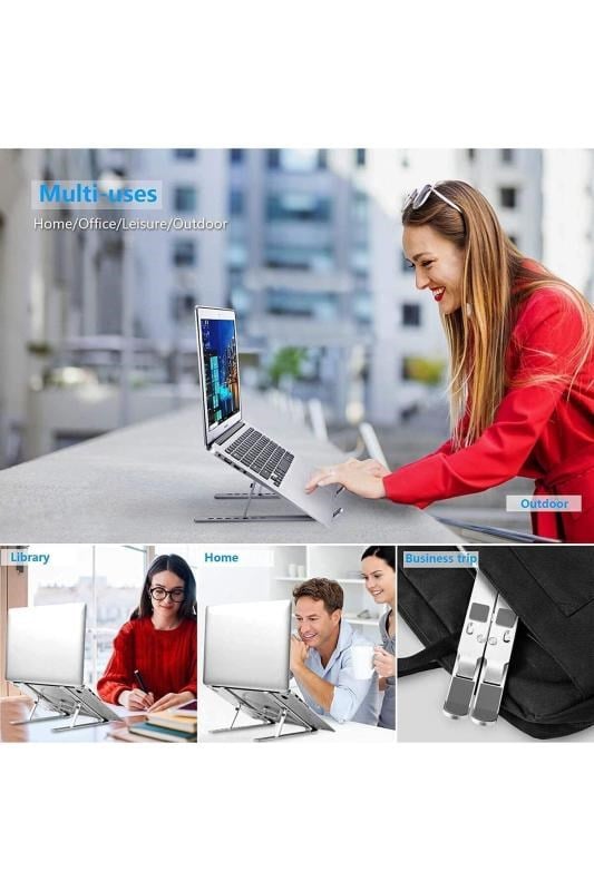 İTHALCİM Taşınabilir Notebook Holder Standı Alüminyum Dizüstü Destek Katlanabilir Macbook Pro Klavye Tutucu