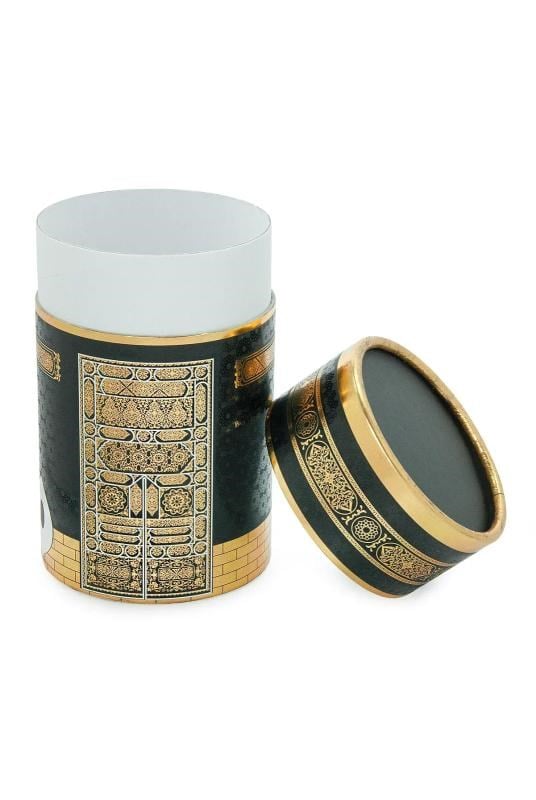 Kabe Desenli Silindir Kutu - Siyah