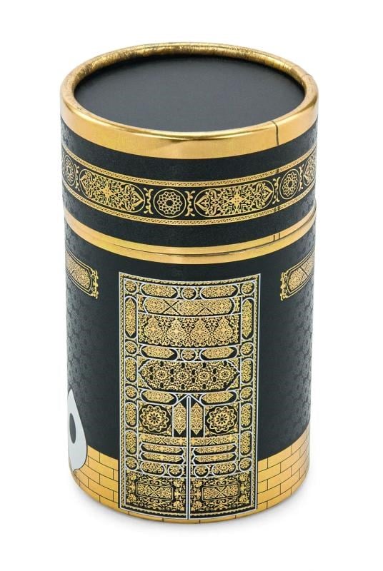 Kabe Desenli Silindir Kutu - Siyah