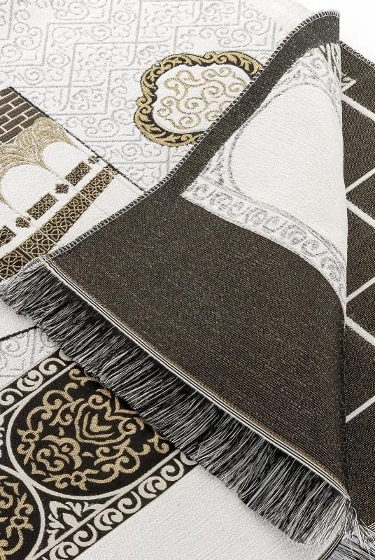 Kabe Desenli Şönil Seccade - Beyaz