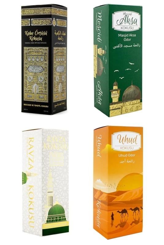Kabe Örtüsü Kokusu Mescidi Aksa Kokusu Medine Ravza kokusu Ve Uhud Kokusu Sprey 400 Ml.