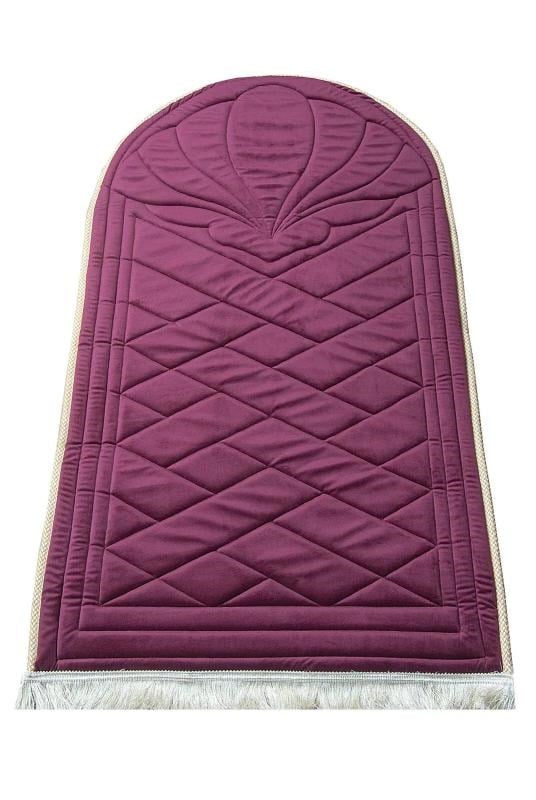 Kapitone Süngerli Yumuşak Seccade - Bordo