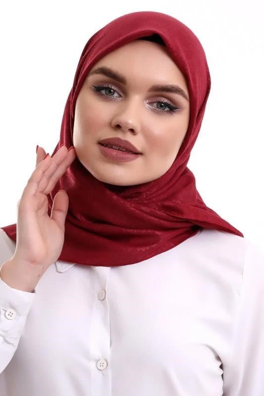 Kofra Desenli Baş Örtü - Kırmızı